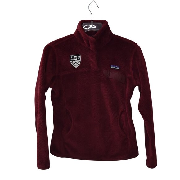 Patagonia Jackets & Blazers - Patagonia Womens Medium Burgundy Re-Tool Snap-T Pullover Governors Academy Patch